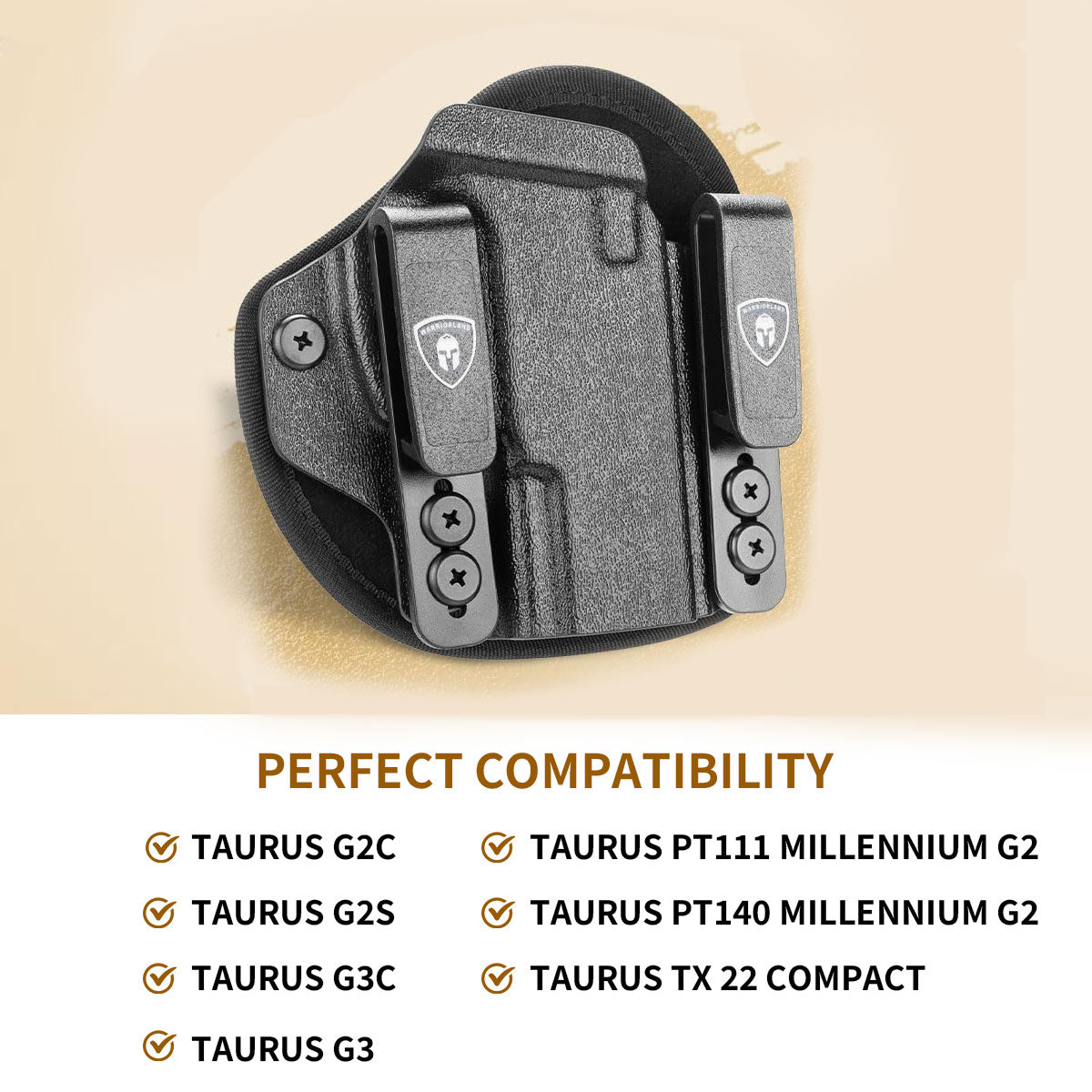 WARRIORLAND IWB Hybrid Kydex&Nylon Gun Holster for Taurus G2C Taurus G2S Taurus G3C Taurus G3C TORO Taurus G3 Taurus PT111 Millennium G2 Taurus PT140 Millennium G2,Optics Cut Pistol Holster,Concealed Carry Holster,Right Hand WARRIORLAND