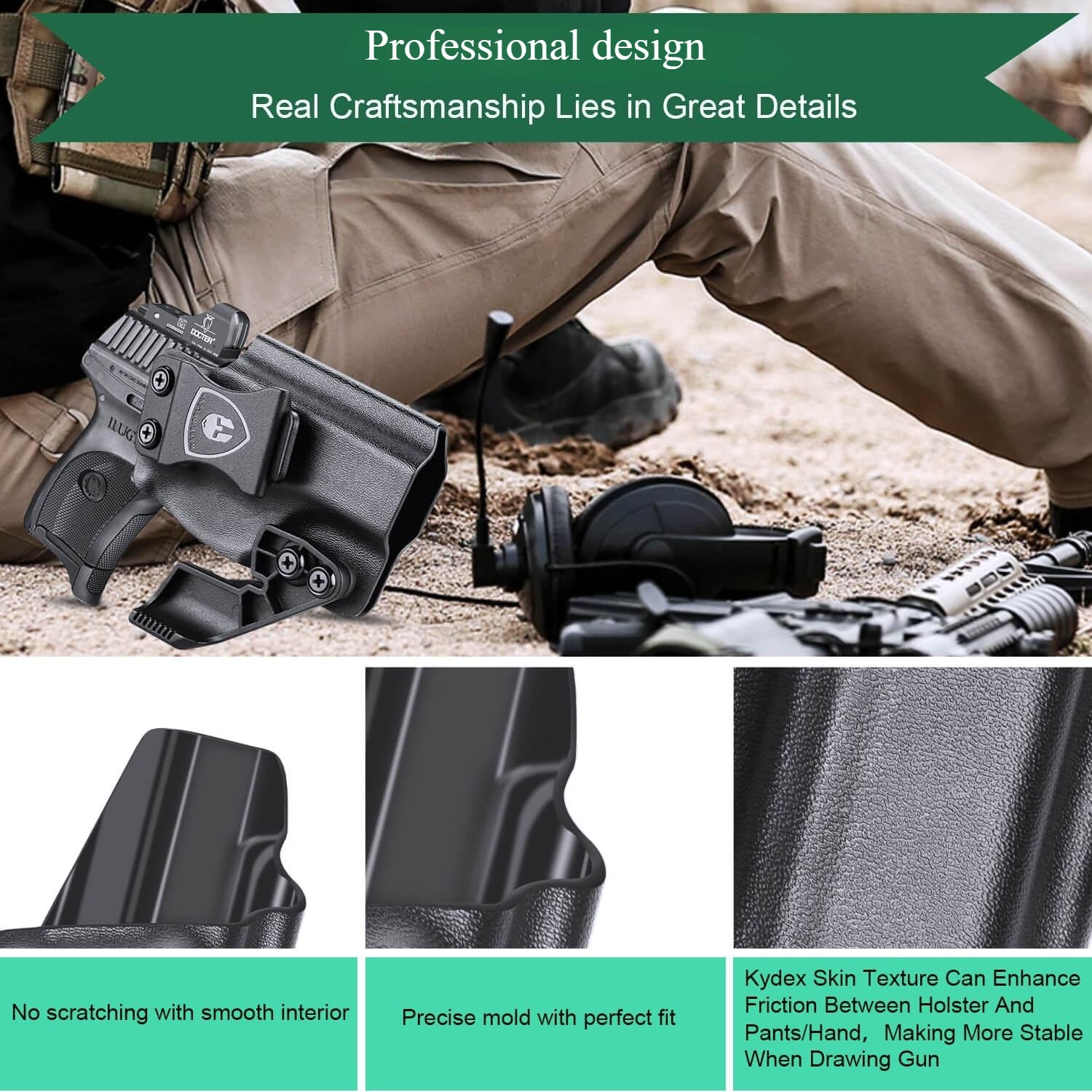 LC9 LC9S EC9S LC380 Ruger with Optics Cut Red Dot Inside Waistband Holster with Claw Trigger Guard Holsters for Fat Guys | WARRIORLAND WARRIORLAND