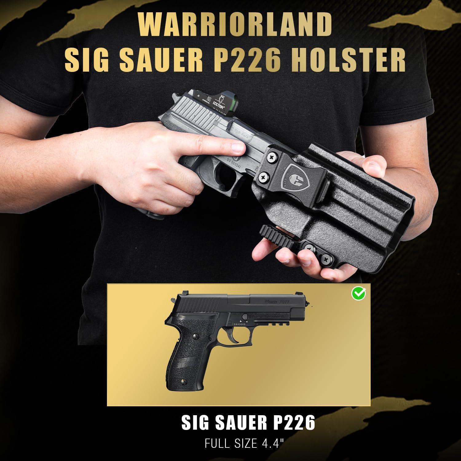 IWB Kydex Holster with Claw Attachment and Optic Cut Fit P226 LEGION'' Pistol, Inside Waistband Appendix Carry P266 Holster, Adj. Cant & Retention, Right Hand|WARRIORLAND WARRIORLAND
