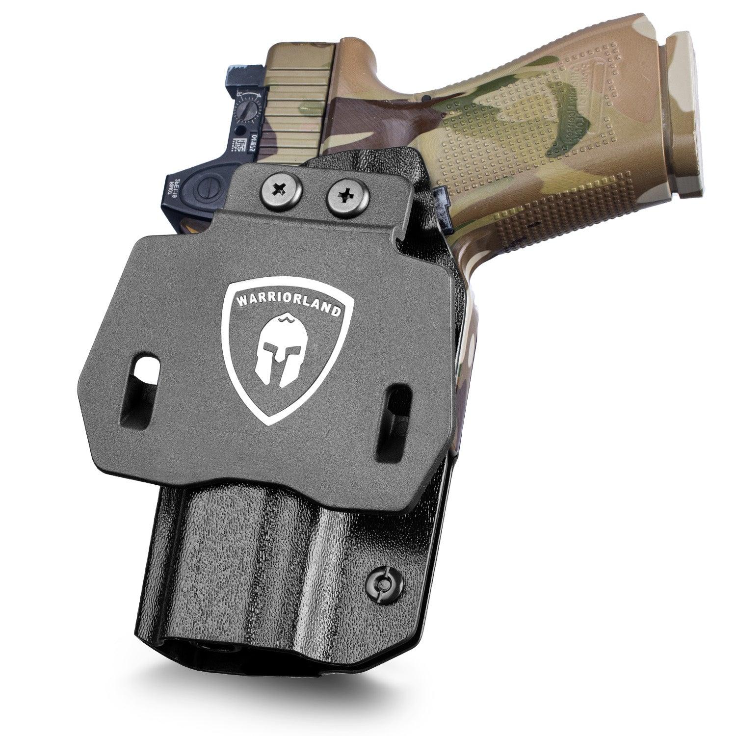 G23 Holster OWB Kydex Holster Optics Cut Fit G23 Gen 1-5 Pistol, Outside Waistband Open Carry G23 Gen 5 Holster with 1.75 Inch Paddle, Adj. Retention, Right Hand/Left Hand|WARRIORLAND WARRIORLAND