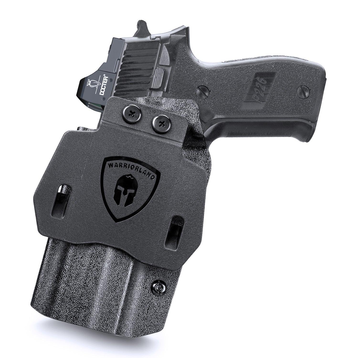 Sig P226 Holster OWB Kydex Holster Optics Cut: Sig Sauer P226 LEGION'' Pistol, Outside Waistband Open Carry P226 Holster with 1.75 Inch Paddle, Adj. Retention, Right Hand|WARRIORLAND WARRIORLAND