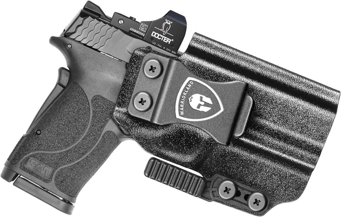 IWB Kydex Holster with Claw Attachment and Optic Cut Fit Smith & Wesson M&P Shield 9mm EZ / .380 EZ Pistol, Inside Waistband Appendix Carry M&P 9mm Shield EZ Holster, Adj. Cant & Retention|WARRIORLAND WARRIORLAND