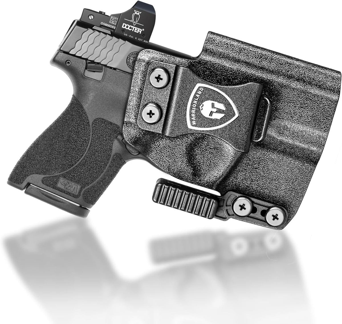 IWB Kydex Holster with Claw Attachment and Optic Cut Fit Smith & Wesson M&P Shield 9mm / .40 Pistol, Inside Waistband Appendix Carry M&P Shield 9mm Holster, Adj. Cant & Retention, Right|WARRIORLAND WARRIORLAND