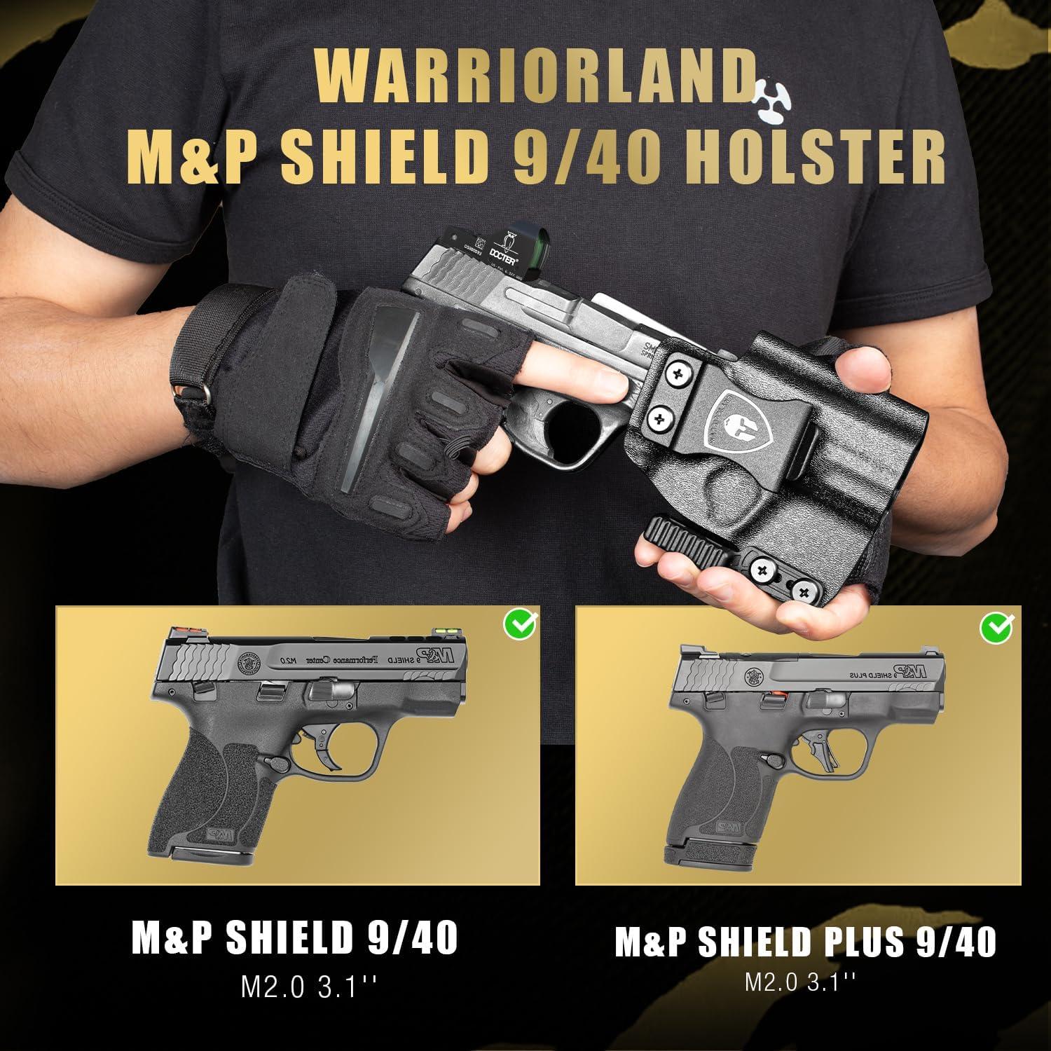 IWB Kydex Holster with Claw Attachment and Optic Cut Fit Smith & Wesson M&P Shield 9mm / .40 Pistol, Inside Waistband Appendix Carry M&P Shield 9mm Holster, Adj. Cant & Retention, Right|WARRIORLAND WARRIORLAND