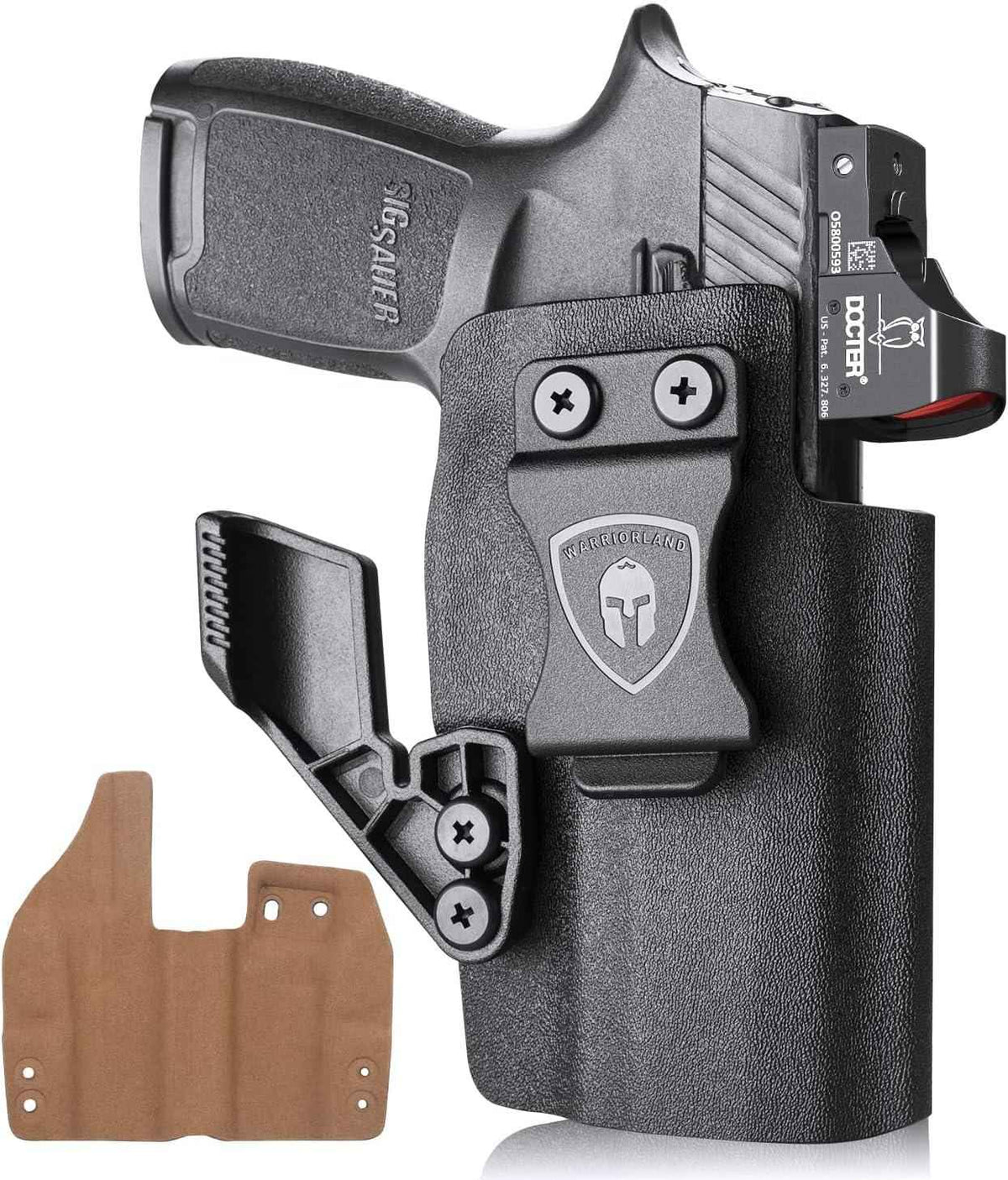 Sig Sauer P320 Full Size / P320 M17 Hybrid Kydex Leather Lined IWB Holster with Claw Optics Ready, Right Hand