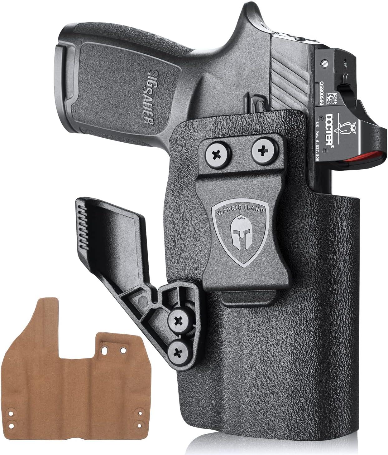 Sig Sauer P320 Full Size / P320 M17 Hybrid Kydex Leather Lined IWB Holster with Claw Optics Ready, Right Hand WARRIORLAND