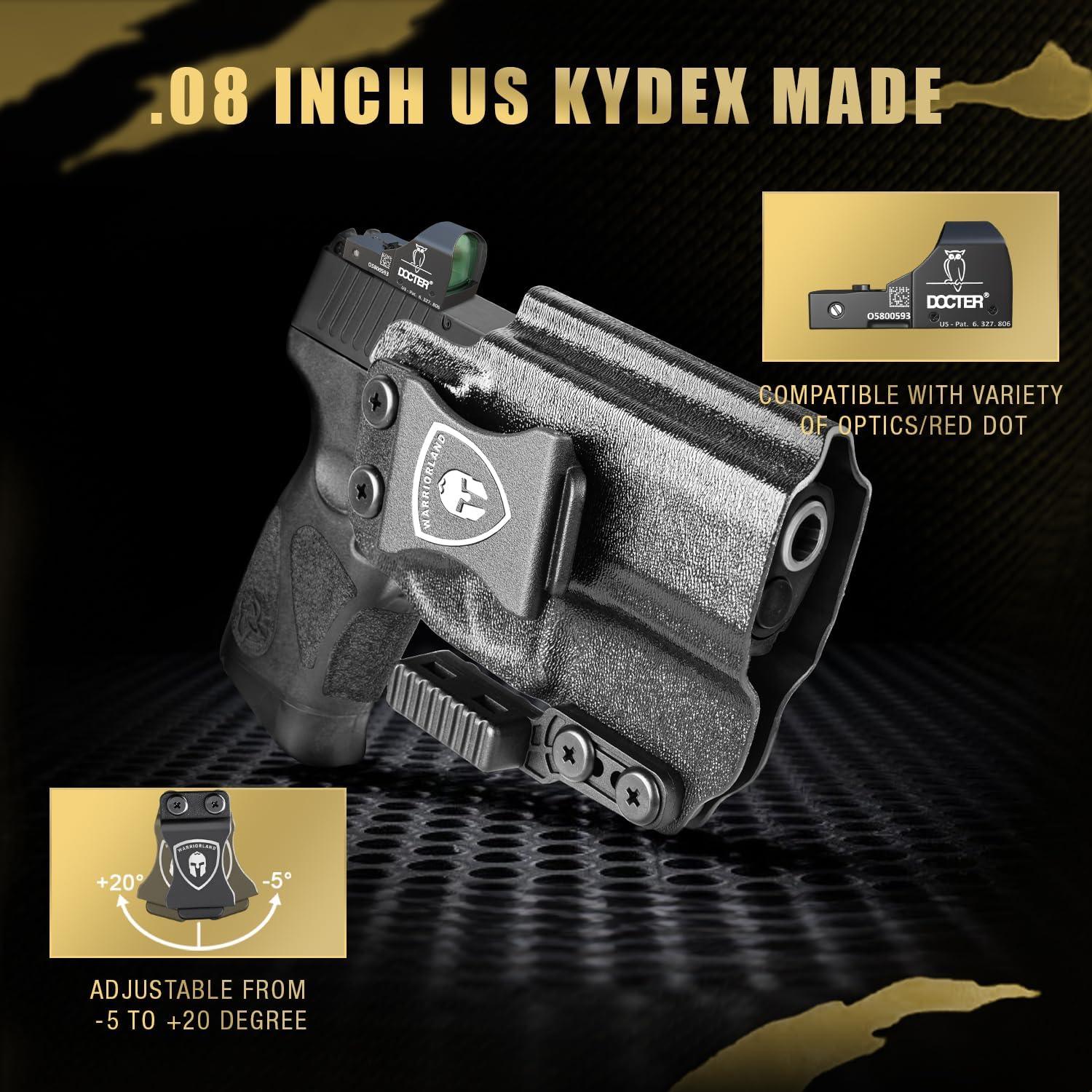 IWB Kydex Holster with Claw Attachment and Optic Cut Fit Taurus G2C Taurus G3C Taurus G3C TORO Taurus G3 Taurus PT111 Millennium G2 Taurus PT140 Millennium G2 Holster, Adj. Cant & Retention, Right Hand|WARRIORLAND WARRIORLAND