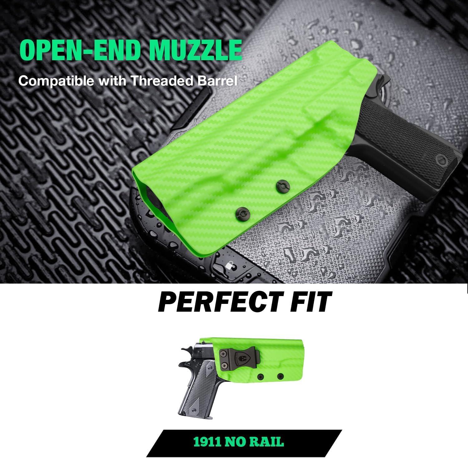 Colorful Carbon Fiber Kydex 1911 .45 ACP Pistol No Rail IWB Tactical Holster | Right Hand | WARRIORLAND WARRIORLAND