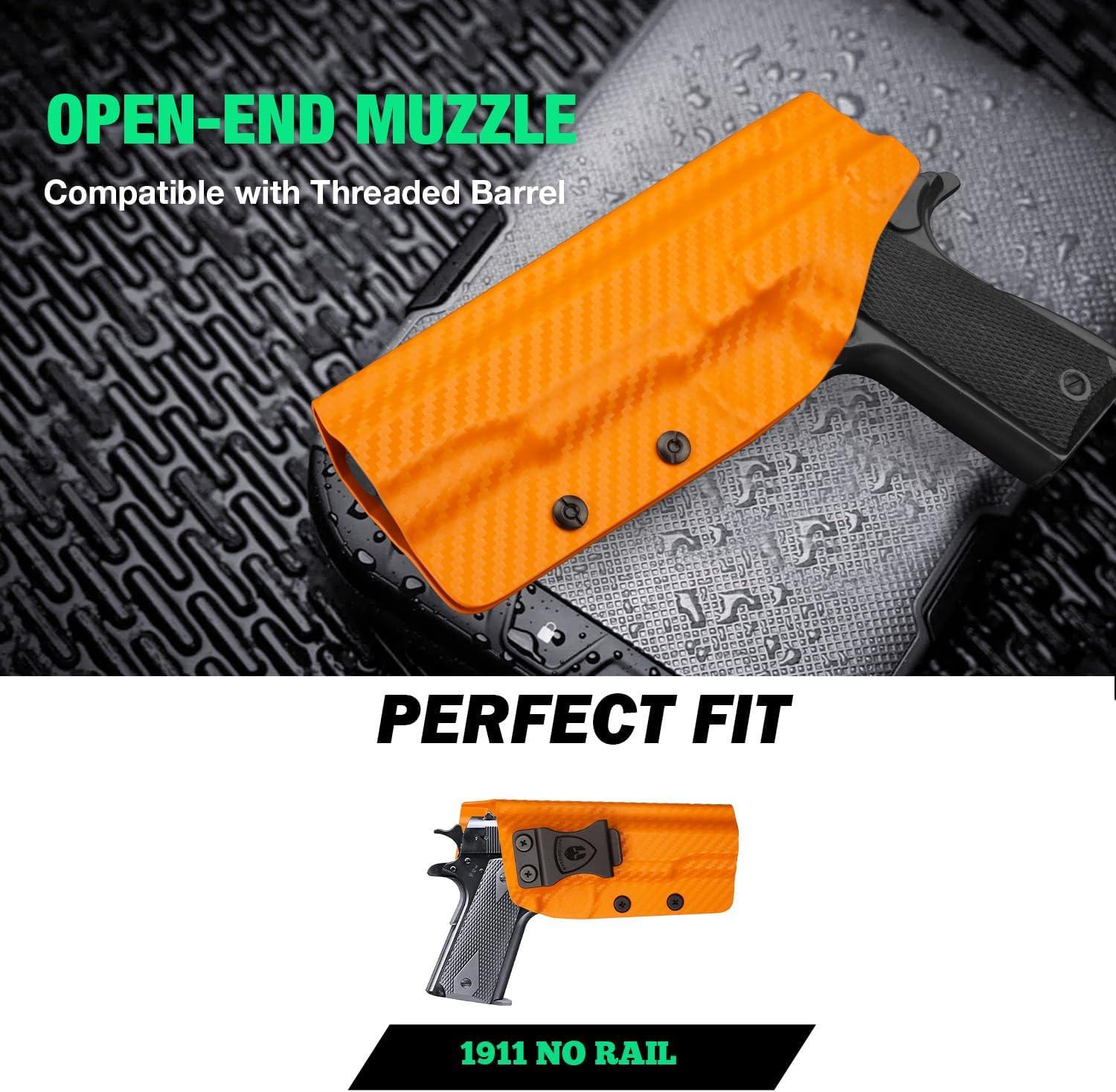 Colorful Carbon Fiber Kydex 1911 .45 ACP Pistol No Rail IWB Tactical Holster | Right Hand | WARRIORLAND WARRIORLAND