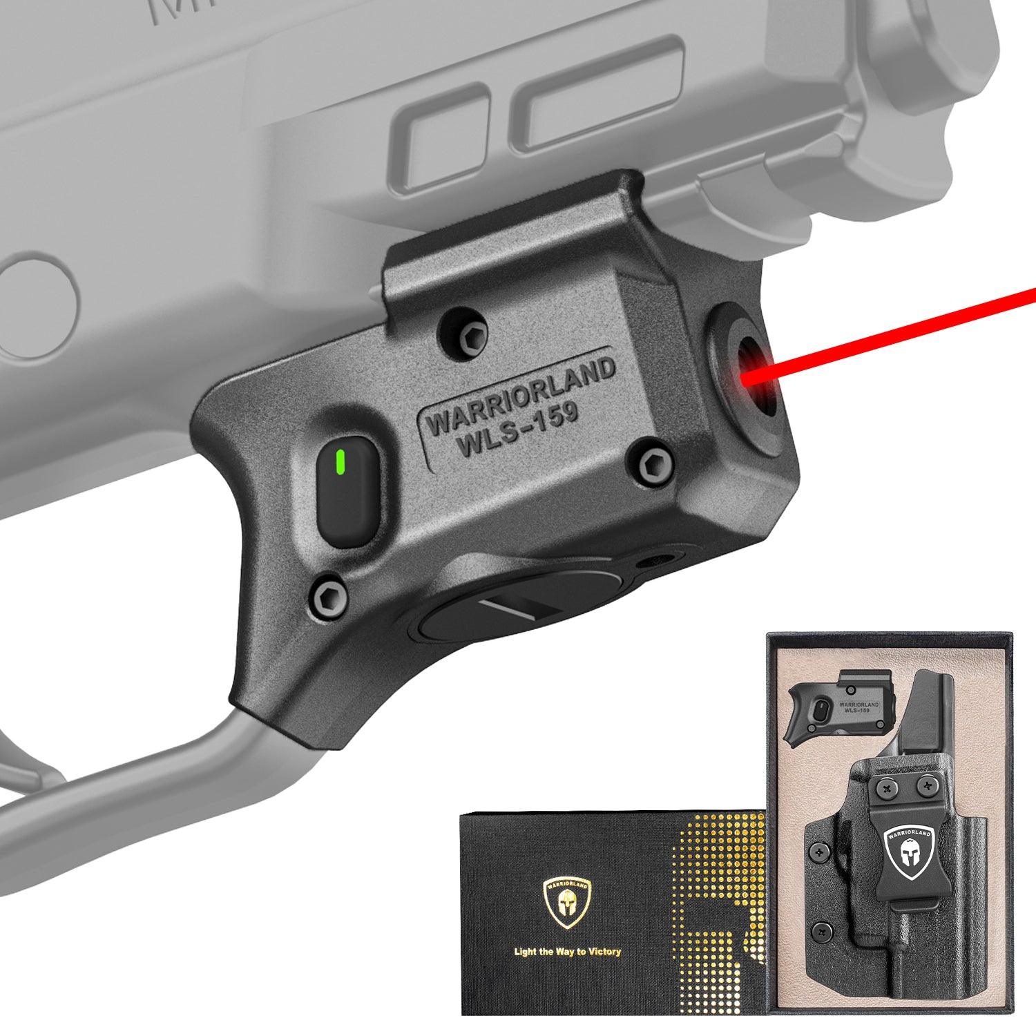 WARRIORLAND Red Laser Sight Fit M&P 9mm / 380 Shield EZ with Kydex Holster, First Red Beam Sight with Power Indicator, M&P 9mm Shield EZ Laser with IWB Holster, WLS-159 w/MP Shield 9 EZ Holster WARRIORLAND