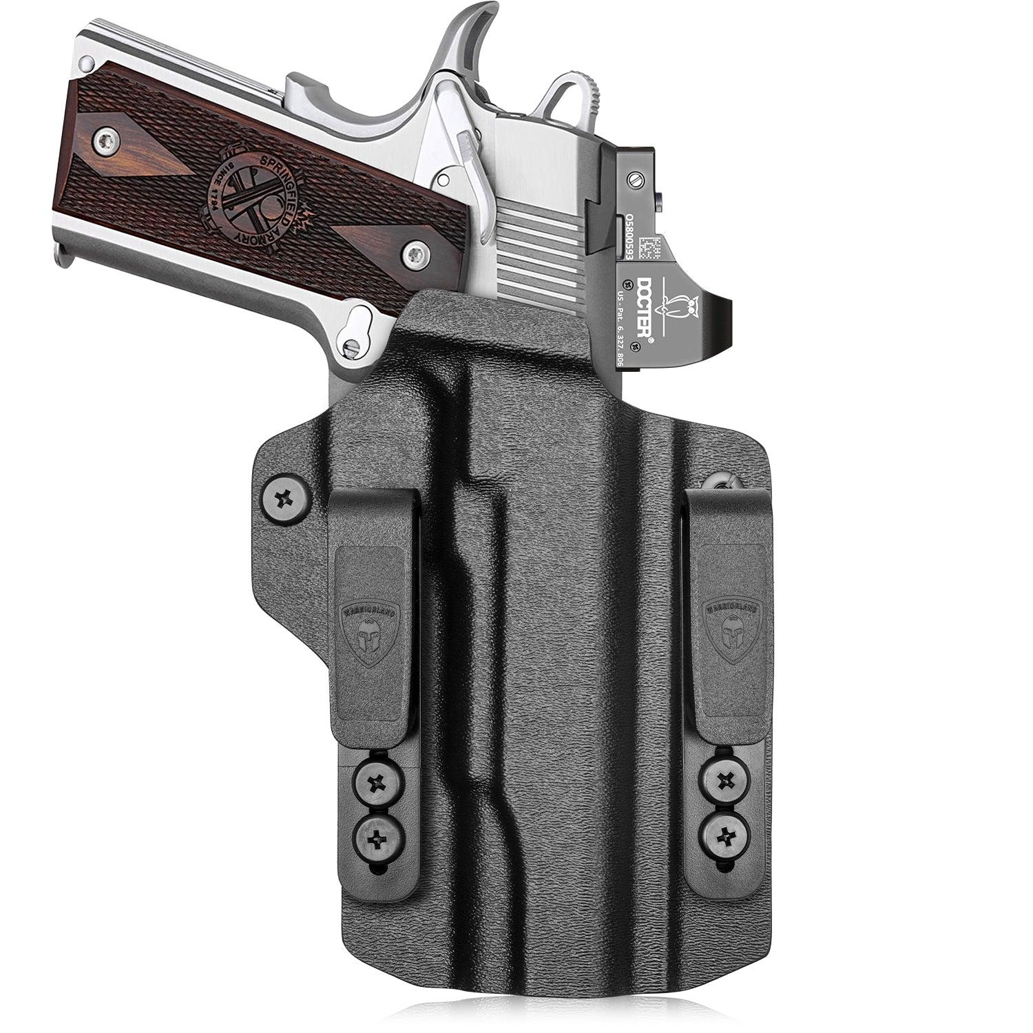 1911 IWB & OWB Convertible Holster, Fit 1911 .45ACP No Rail Pistol, Optic Ready, Adj Ride Height,Right Hand | Warriorland WARRIORLAND
