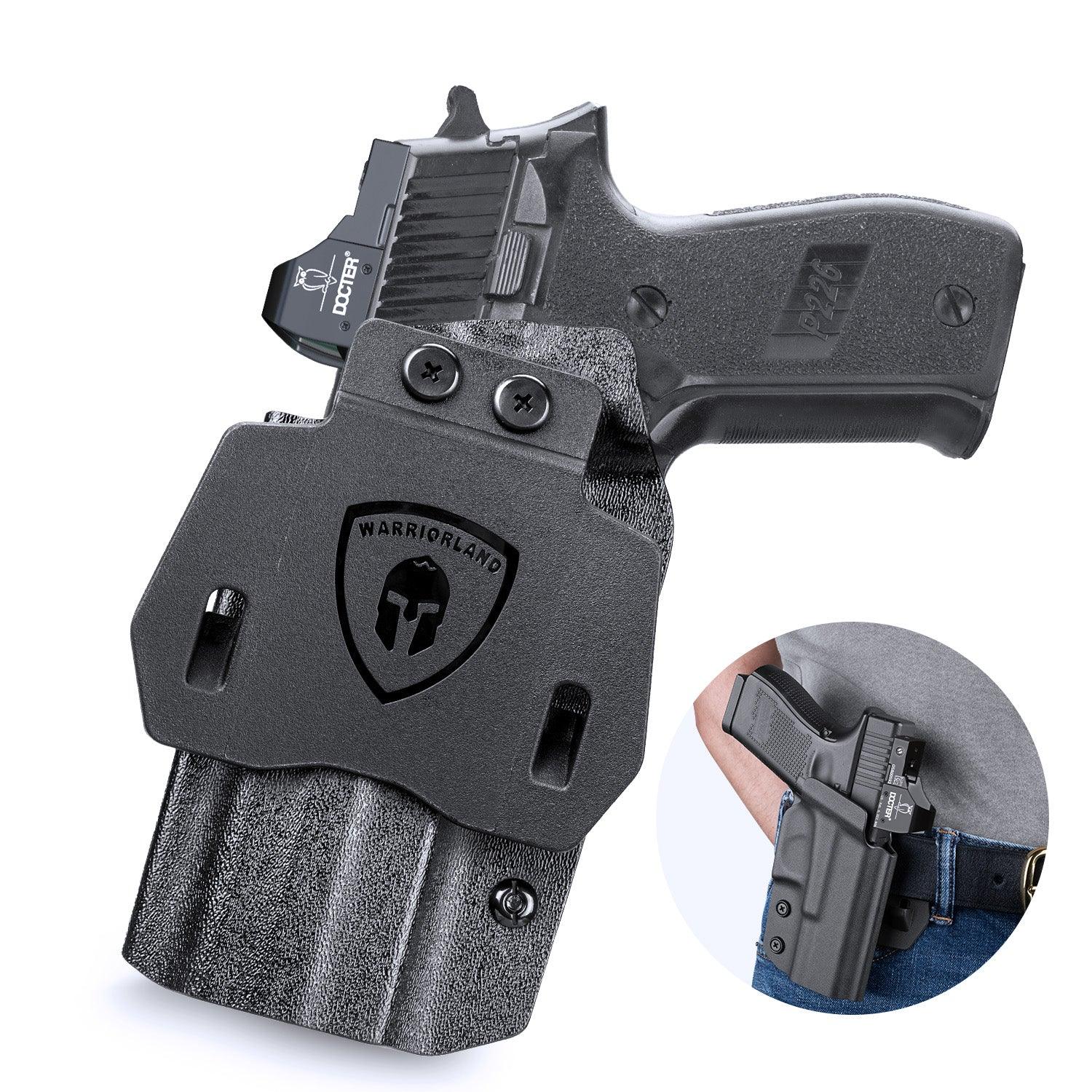 Sig P226 Holster OWB Kydex Holster Optics Cut: Sig Sauer P226 LEGION'' Pistol, Outside Waistband Open Carry P226 Holster with 1.75 Inch Paddle, Adj. Retention, Right Hand|WARRIORLAND WARRIORLAND