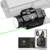 WARRIORLAND MB3 Pistol Light and Custom Kydex Holster, Fit for S&W SD9 VE / SD40 VE, Compact 500 Lumens Universal Rail Mounted Tactical Weapon Light with Green Laser & White LED, Power Indicator.