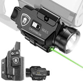 Universal Light Laser Combo with P320 Compact M18 Holster, Green Beam & LED Tactical Light, USB Rechargeable Flashlight-Screen Displays Battery Status, Crossbow MA1 w/ P320 M18 Holster|WARRIORLAND WARRIORLAND