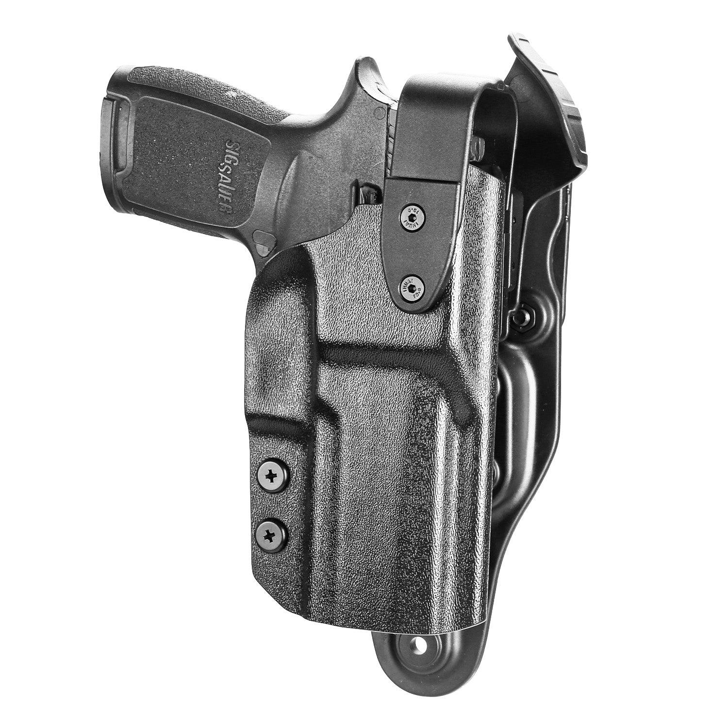 P320 Holster Level II Retention w/Hook Guard & Rotating Hood: Sig Sauer P320 Full Size/Compact/ P320 M17/P320 M18/P320 X Carry/P320 XFM/P320 AXG Combat/P320 X Five, Adj. Retention & Ride Height, Right|WARRIORLAND WARRIORLAND
