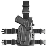WARRIORLAND Drop Leg Platform for Glock 17/19 (Gen3-5), Glock 22/23/31/32 (Gen3-4), Glock 19X/44/45 w/TLR-1- Level 2 Holster + Mag Holes - Adjustable (No Mag Pouches) Red dot compatible.