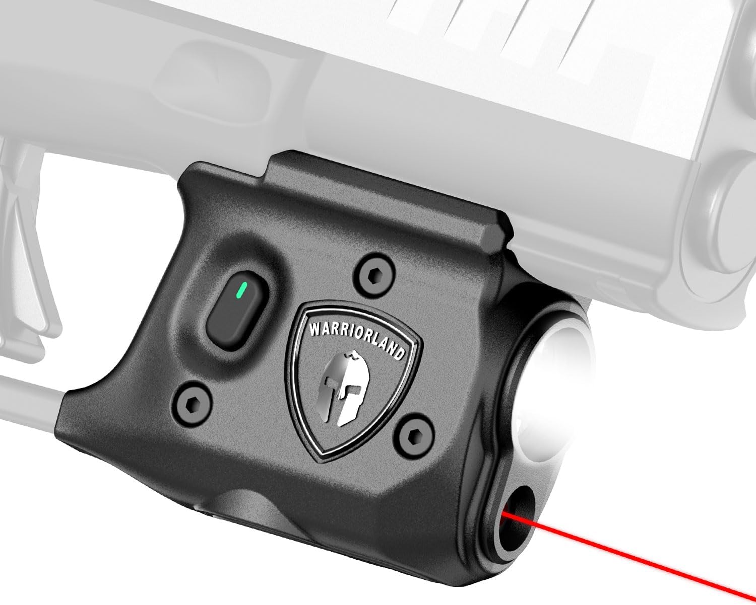 WARRIORLAND SLL-110 Pistol Light Laser – Fits Springfield Hellcat Pro | 150-Lumen Trigger Mounted Tactical Light with Red Laser, White LED, Power Indicator & 3 Modes (Strobe/Constant/Laser Only).