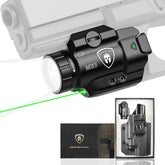 WARRIORLAND MB3 Pistol Light and Custom Kydex Holster, Fit for Sig P320 Full Size & P320-M17, Compact 500 Lumens Universal Rail Mounted Tactical Light with Green Laser & White LED, Power Indicator WARRIORLAND