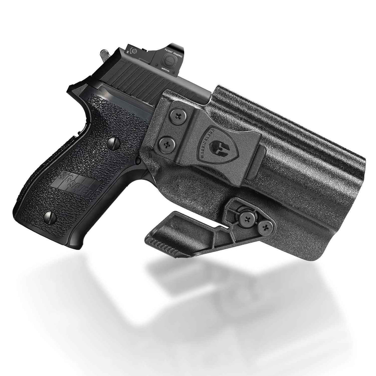 Kydex IWB Holster with claw Optics Cut for P226 LEGION'' Barrel, Inside Waistband Appendix Concealed Carry Holster P226, Adj. Cant & Posi-Click Retention, Right Hand | WARRIORLAND