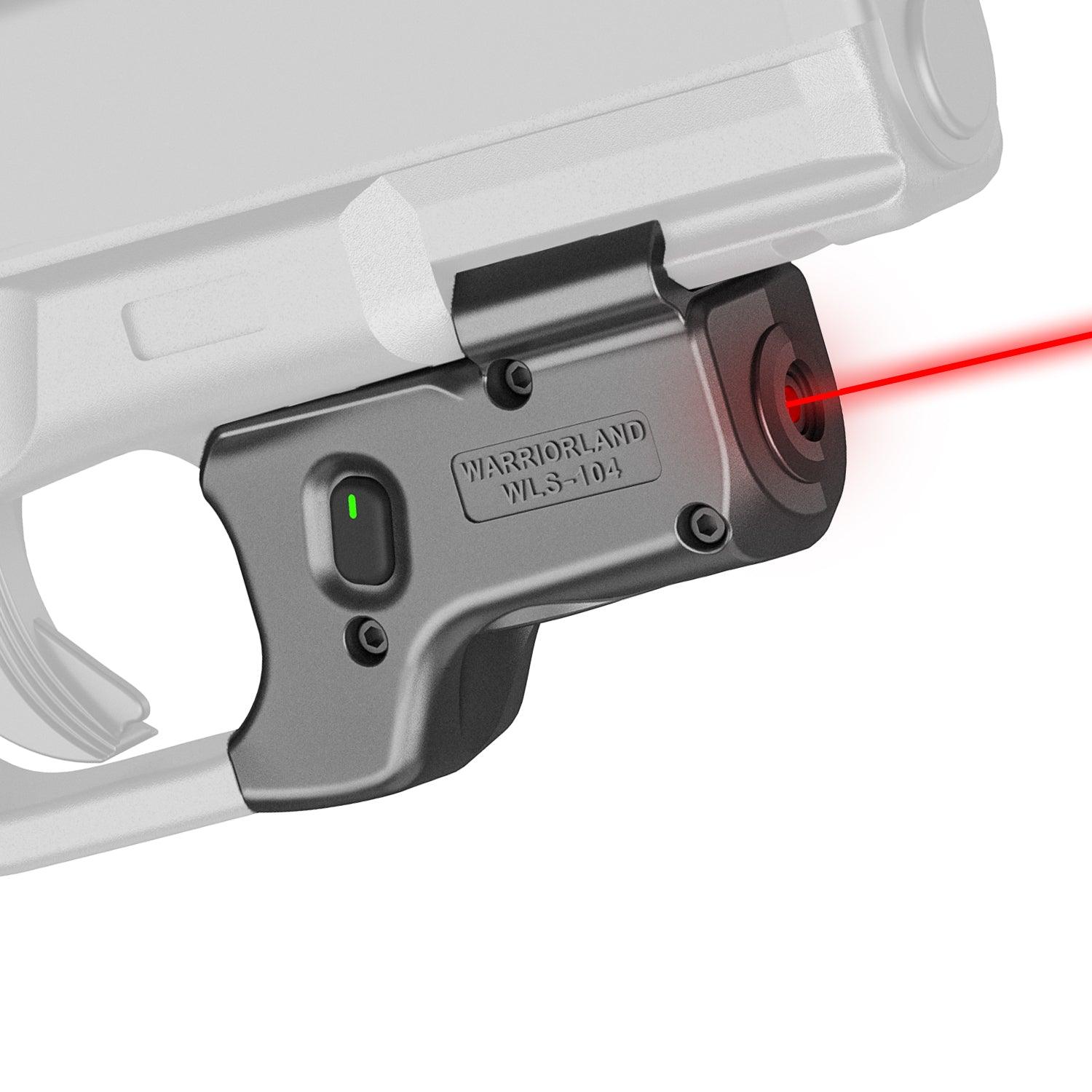 Red Laser Sight Compatible with Glock 17/19 Gen 3-5, G23/31/32 Gen 3-4 & G19X/44/45, Ultra Compact G19 Beam Sight, Gun Sight with Ambidextrous On/Off Switch & Power Indicator, WLS-104|WARRIORLAND WARRIORLAND