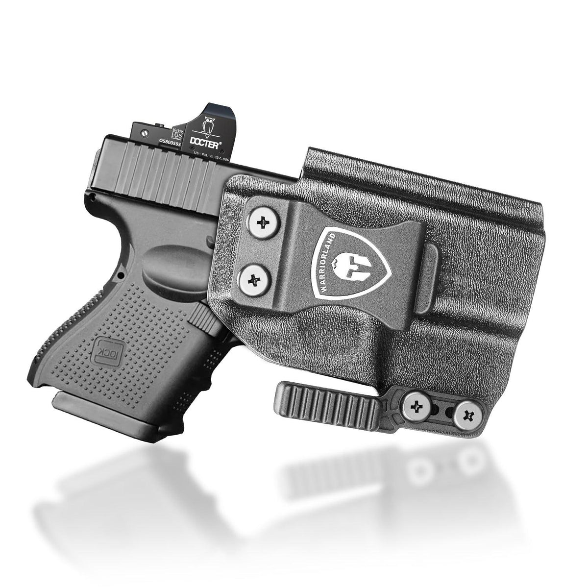 IWB Kydex Holster with Claw Attachment and Optic Cut Fit G26 Gen 1-5 / G27 & G33 Gen 3-4 Pistol, Inside Waistband Appendix Carry G26 Holster, Adj. Cant & Retention, Right Hand|WARRIORLAND WARRIORLAND