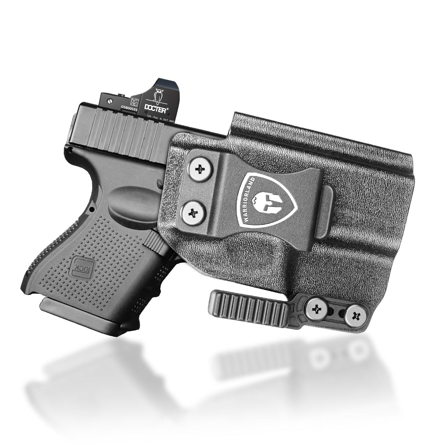 IWB Kydex Holster with Claw Attachment and Optic Cut Fit G26 Gen 1-5 / G27 & G33 Gen 3-4 Pistol, Inside Waistband Appendix Carry G26 Holster, Adj. Cant & Retention, Right Hand|WARRIORLAND WARRIORLAND