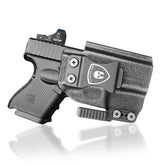 IWB Kydex Holster with Claw Attachment and Optic Cut Fit G26 Gen 1-5 / G27 & G33 Gen 3-4 Pistol, Inside Waistband Appendix Carry G26 Holster, Adj. Cant & Retention, Right Hand|WARRIORLAND WARRIORLAND