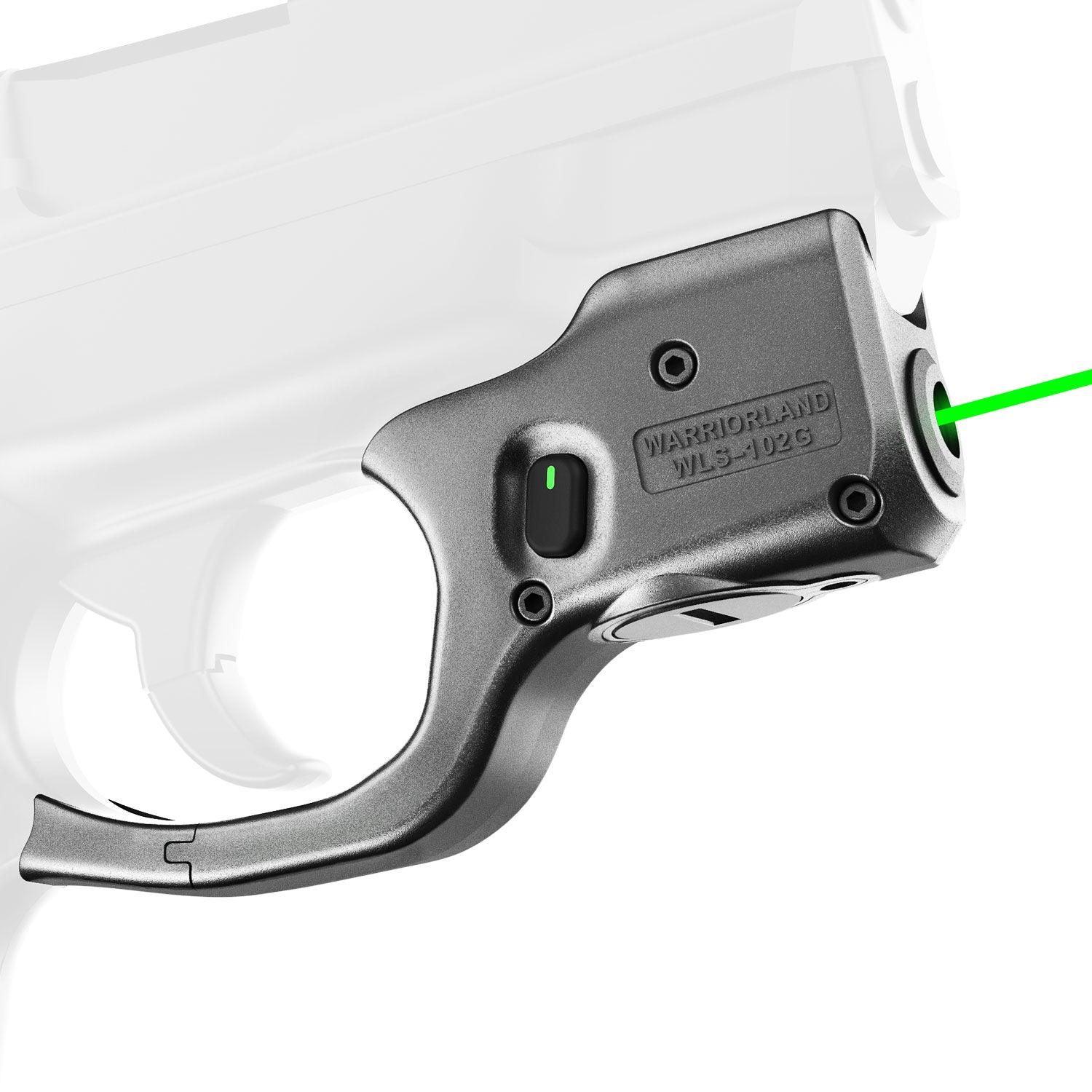 Green Laser Sight Tailored Fit M&P Shield 9mm/.40 Pistol (Not Fit M&P Shield Plus), Ultra Compact Shield 40 Beam Sight, Gun Sight with Ambidextrous On/Off Switch & Power Indicator, WLS-102G|WARRIORLAND WARRIORLAND