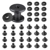 WARRIORLAND 12-Pack Black Chicago Screws, DIY Screw Kits for Kydex & Leather Gun Holsters/Clips and Knife Sheaths, Includes Phillips Truss Heads + Open Slotted Fasteners + Rubber Washers/Spacers.
