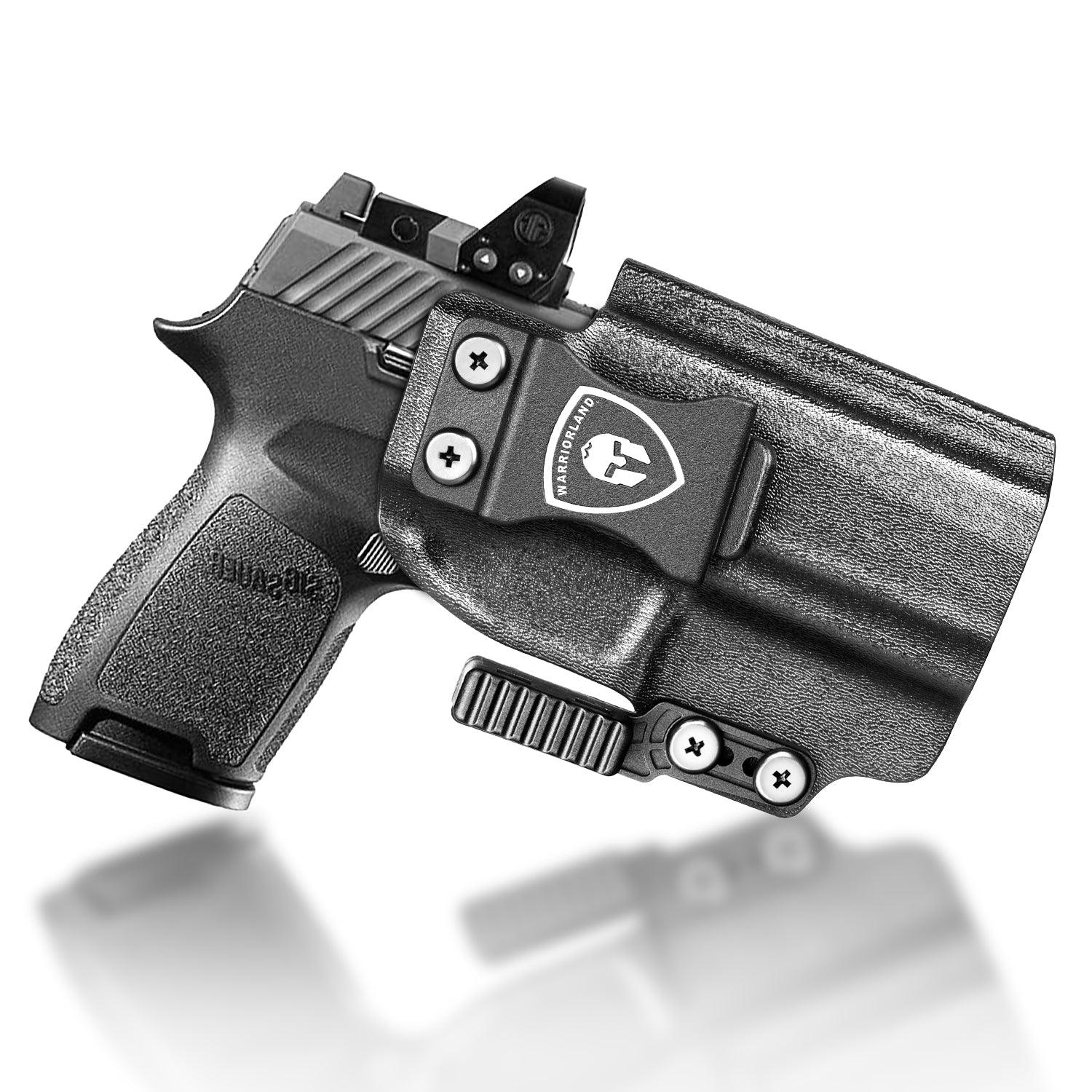 Sig P320 IWB Kydex Holster with Claw Attachment and Optic Cut: Sig Sauer P320 Compact M18 / P320 Fullsize M17, Inside Waistband Appendix Carry P320 Holster, Adj. Cant & Retention, Right|WARRIORLAND WARRIORLAND