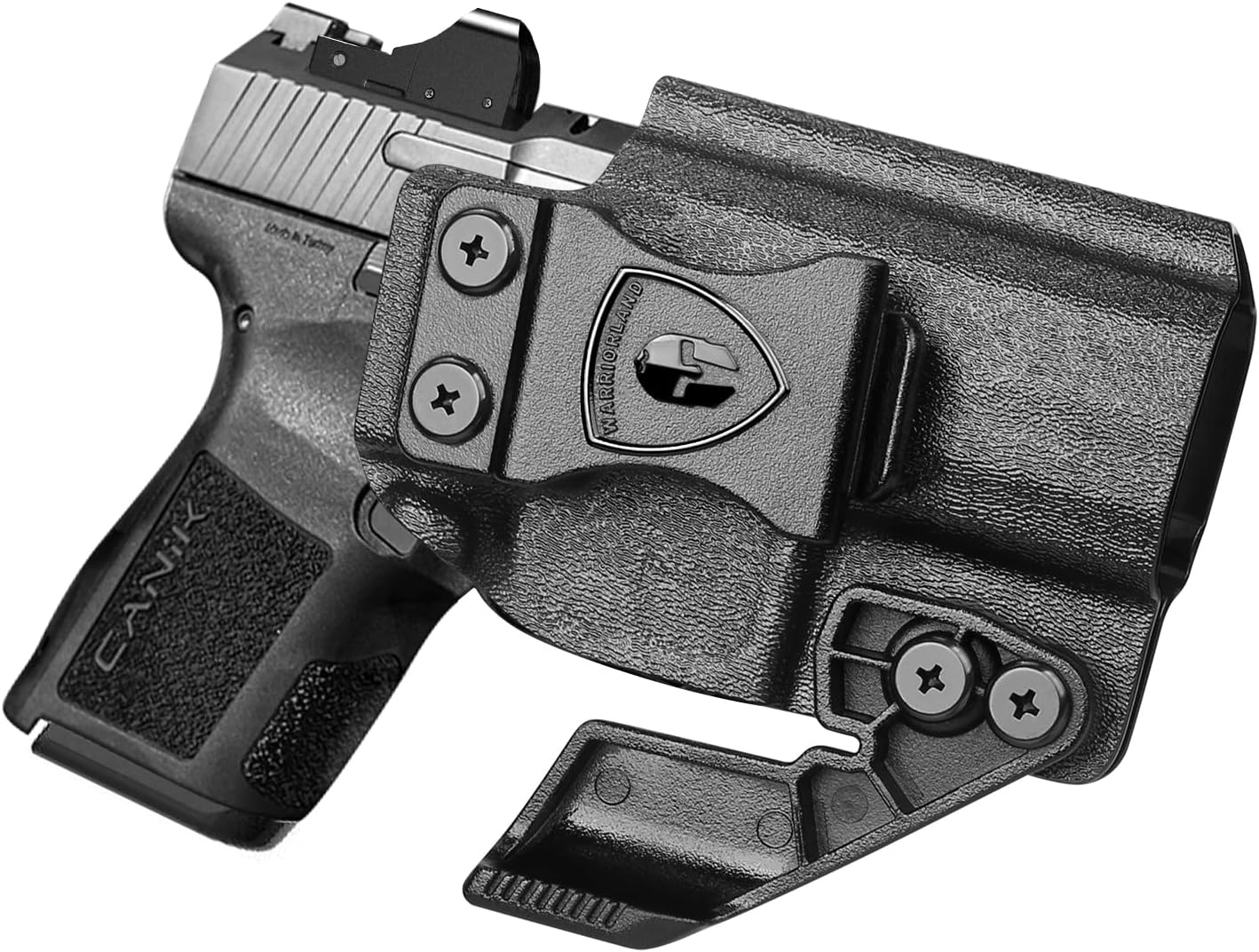 WARRIORLAND IWB Kydex Holster, Designed Exclusively and Solely for Canik Mete MC9 / Mete MC9L Pistol, w/Claw & Optics Cut, Inside Waistband Concealed Carry Holster, Adj. Retention & Cant, Right Hand.