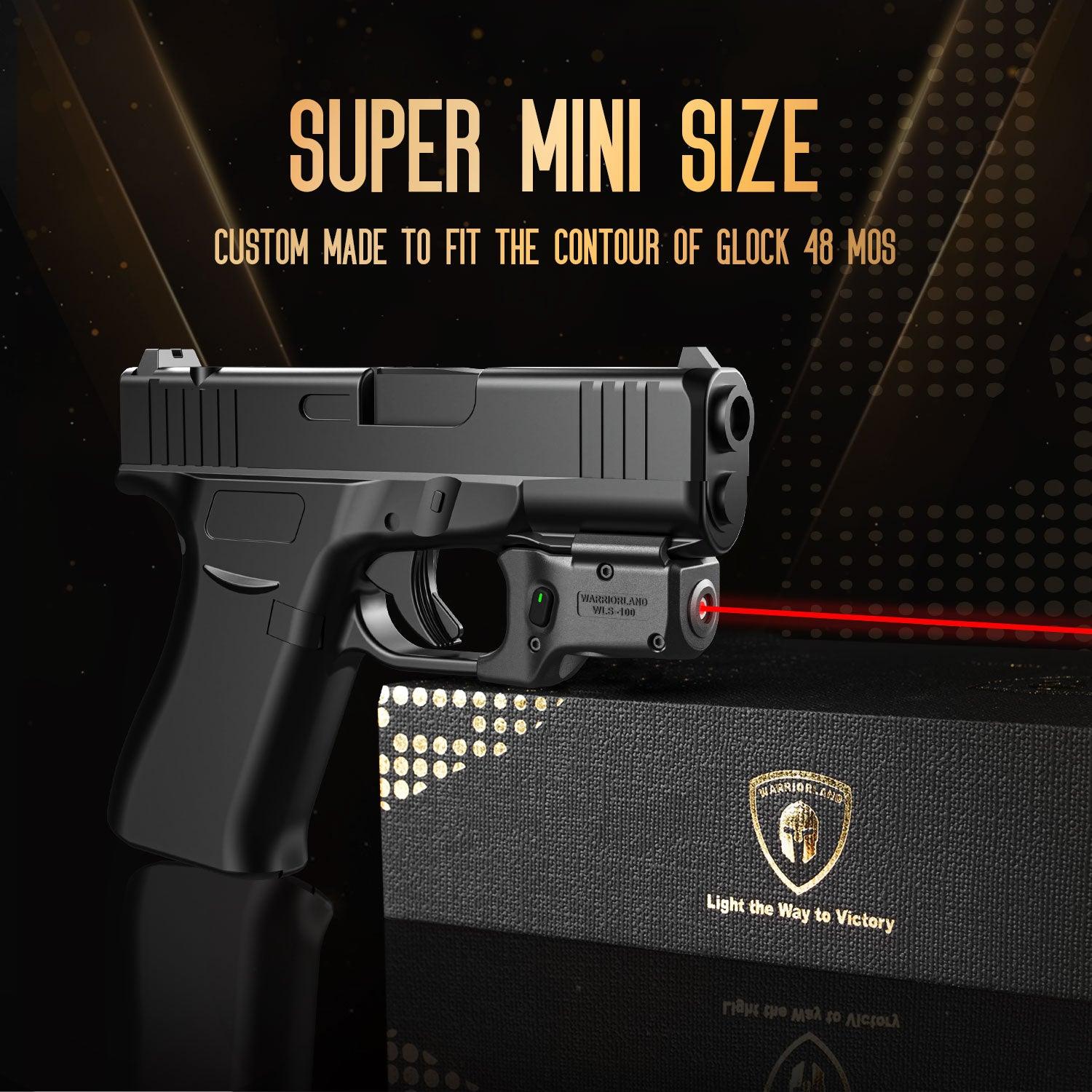 Red Laser Sight Designed to Fit Glock /Glock 48 MOS with Holster Combo, Red Beam Sight with Power Indicator, Custom-Made IWB Kydex Holster Right Hand, WLS-100 w/ G48 MOS Holster|WARRIORLAND WARRIORLAND