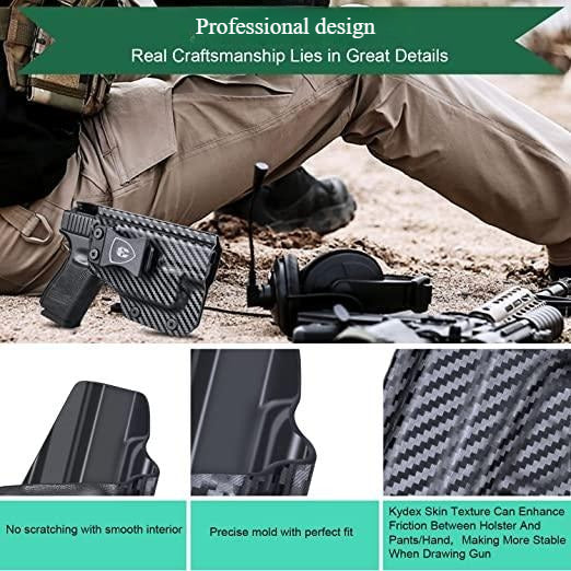 Carbon Fiber Kydex IWB Light Bearing Holster for Glock 17 19 20 21 22 29 31 32 35 Gen 4 5 44 45 with TLR 6 | WARRIORLAND WARRIORLAND
