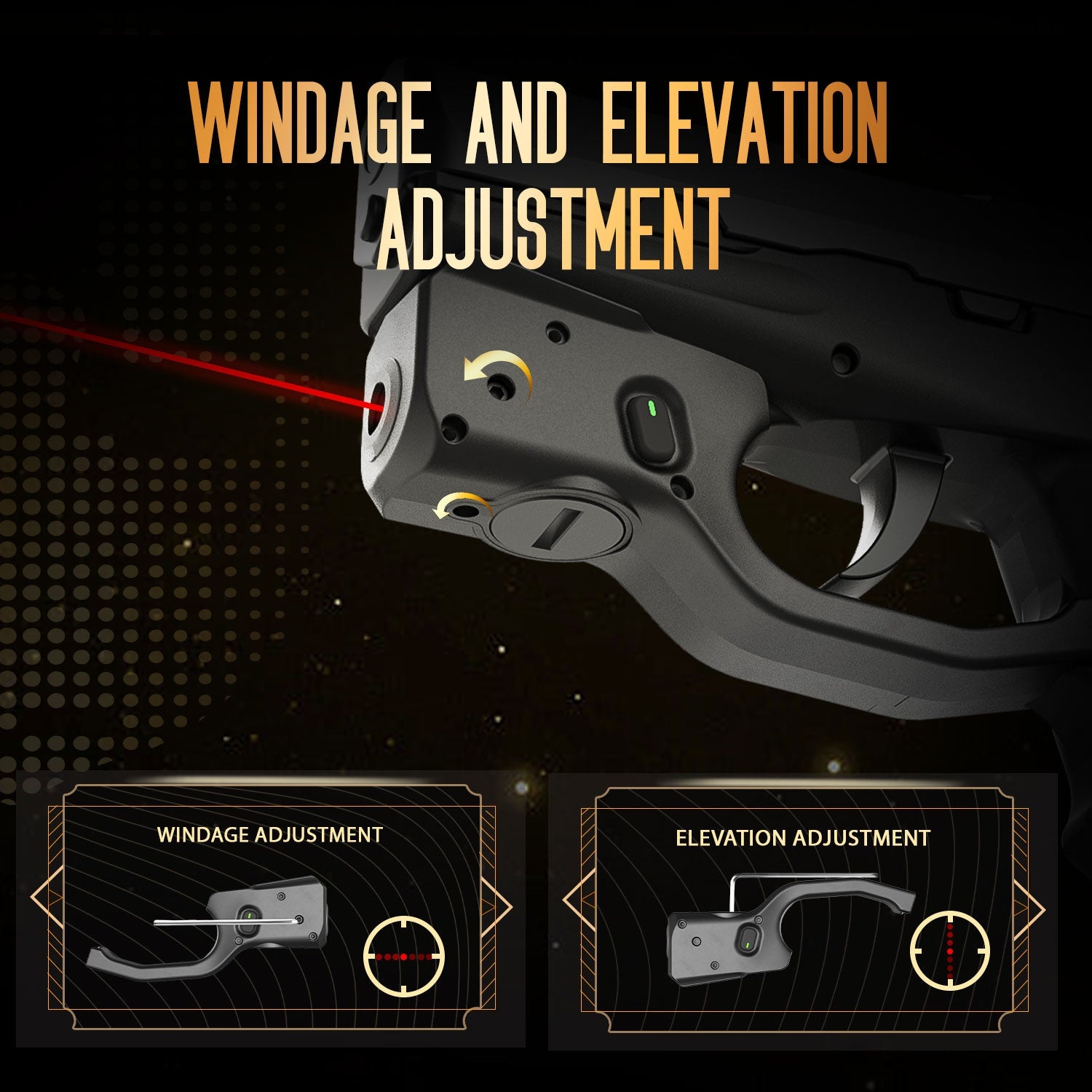 Red Laser Sight Tailored Fit SCCY Gun Sight with Ambidextrous On/Off Switch & Power Indicator, WLS-107|WARRIORLAND WARRIORLAND