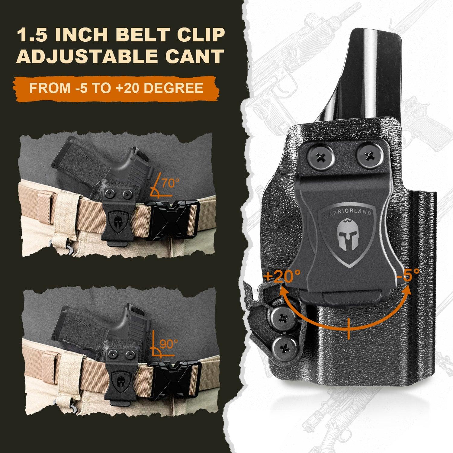 Springfield XD-S 3.3'' Holster IWB KYDEX Holster with Claw Optics Cut for Springfield XDS 3.3/XD-S MOD.2", Inside Waistband Appendix Carry Holster XDS, Adjustable Cant & 'Posi-Click' Retention, Right Hand |WARRIORLAND WARRIORLAND