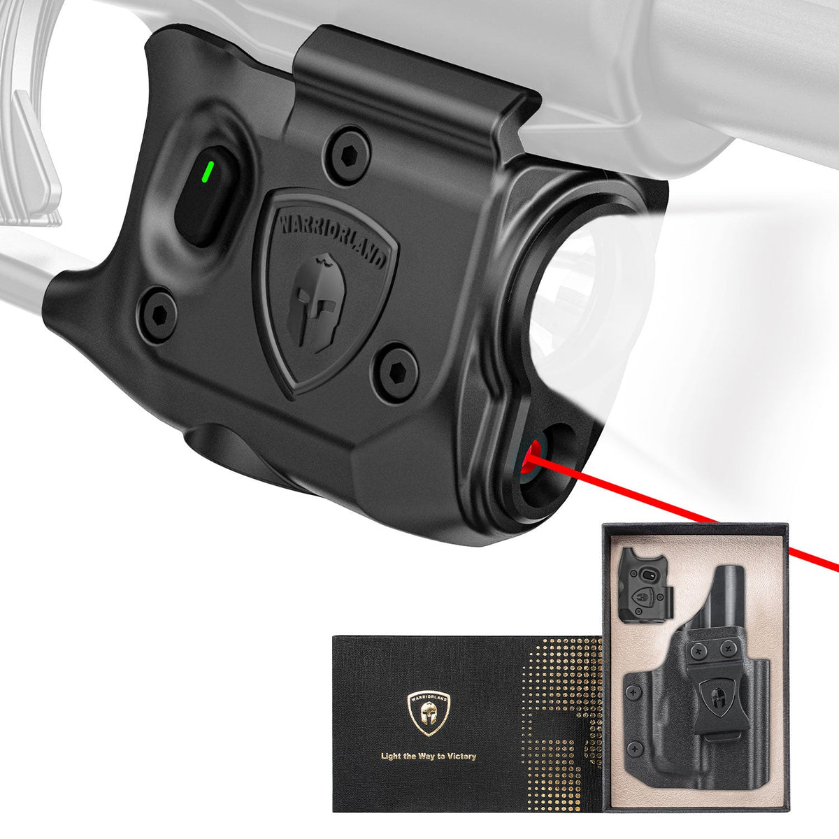 WARRIORLAND Pistol Light Laser Combo for Glock 43X MOS - 150 Lumen Tactical Flashlight & Green/Red Laser Sight,SLL-100.