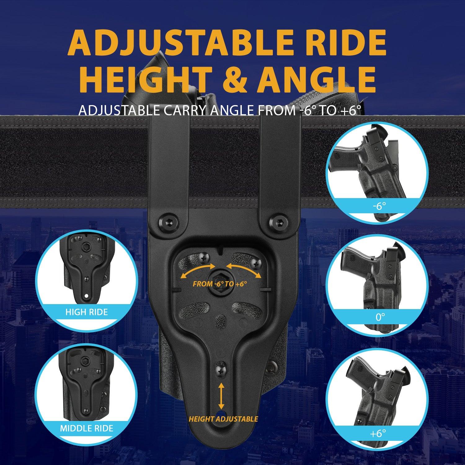 P320 Holster Level II Retention w/Hook Guard & Rotating Hood: Sig Sauer P320 Full Size/Compact/ P320 M17/P320 M18/P320 X Carry/P320 XFM/P320 AXG Combat/P320 X Five, Adj. Retention & Ride Height, Right|WARRIORLAND WARRIORLAND