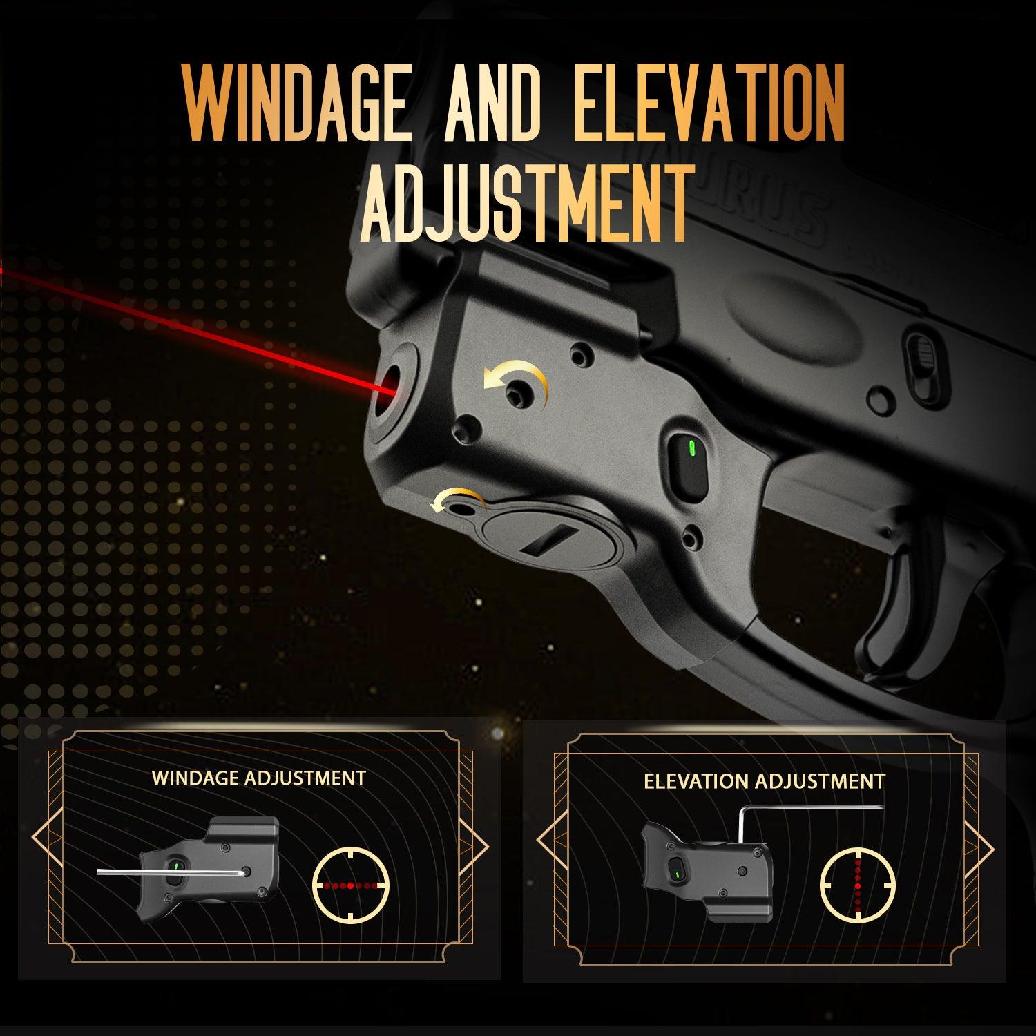 WARRIORLAND Red Laser Sight Tailored Fit Taurus G2C /G3C / PT111 Millennium G2 / PT140/Taurus G3, Ultra Compact G2C Beam Sight, Gun Sight with Ambidextrous On/Off Switch & Power Indicator, WLS-101 WARRIORLAND