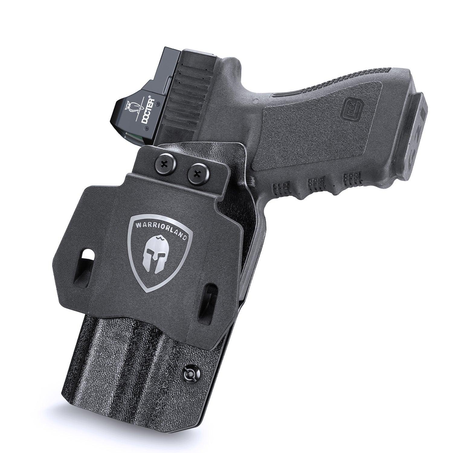 WARRIORLAND Compatible with Glock 20 21 22 Holster OWB Kydex Holster Optics Cut: G21 / G20 (Gen 3 4 5) & G22 Gen 5, Outside Waistband Open Carry G21 Holster with 1.75 Inch Paddle, Adj. Retention WARRIORLAND