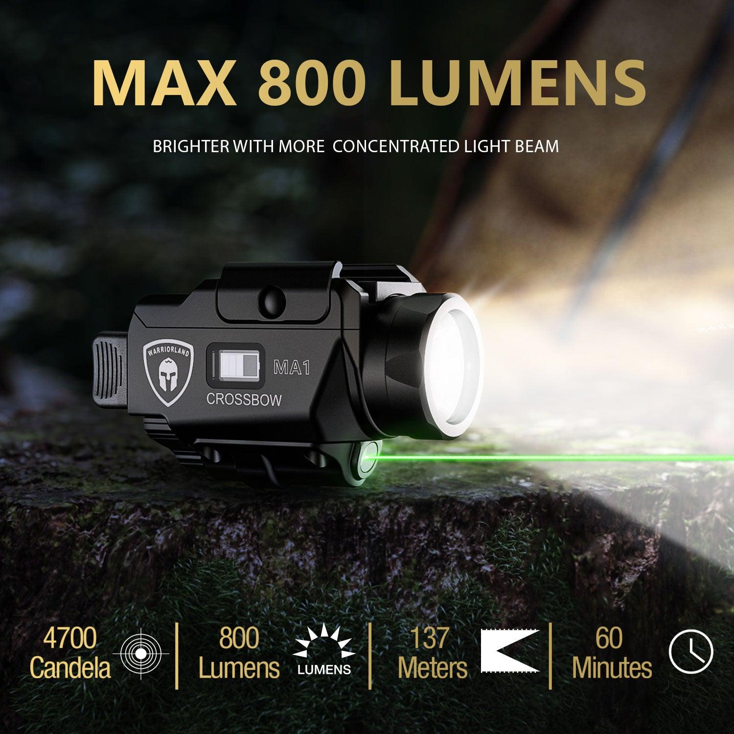 Universal Light Laser Combo with Taurus G2C/G3C Holster, Green Beam & LED Tactical Light, Magnetic USB Rechargeable Flashlight-Screen Displays Battery Status, Crossbow MA1 w/ G2C Holster WARRIORLAND