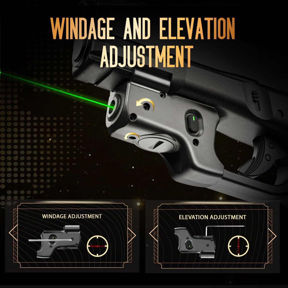 Green Laser Sight Tailored Fit Glock 17/19/19X/23/31/32/44/45, Ultra Compact G19 Beam Sight, Gun Sight with Ambidextrous On/Off Switch & Power Indicator|WARRIORLAND WARRIORLAND