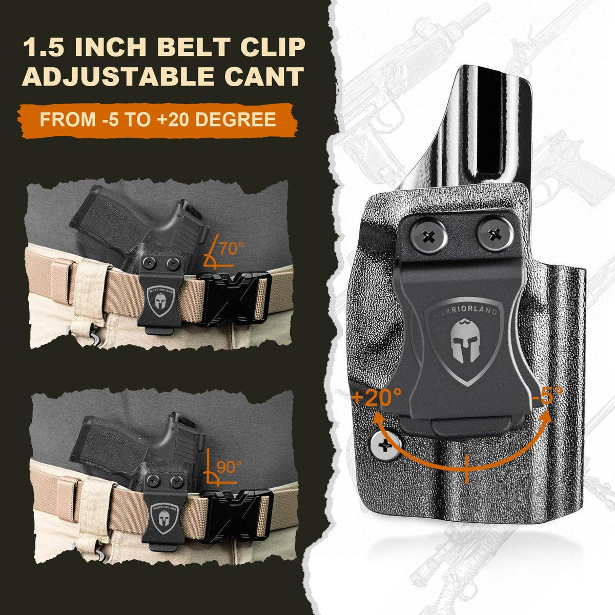 Ruger MAX-9 Holster IWB Kydex Holster Optics Cut: Ruger Max 9 Pistol, Inside Waistband Appendix Carry MAX 9mm Holster, Adj. Retention & Cant, Right/Left Hand Optional|WARRIORLAND WARRIORLAND