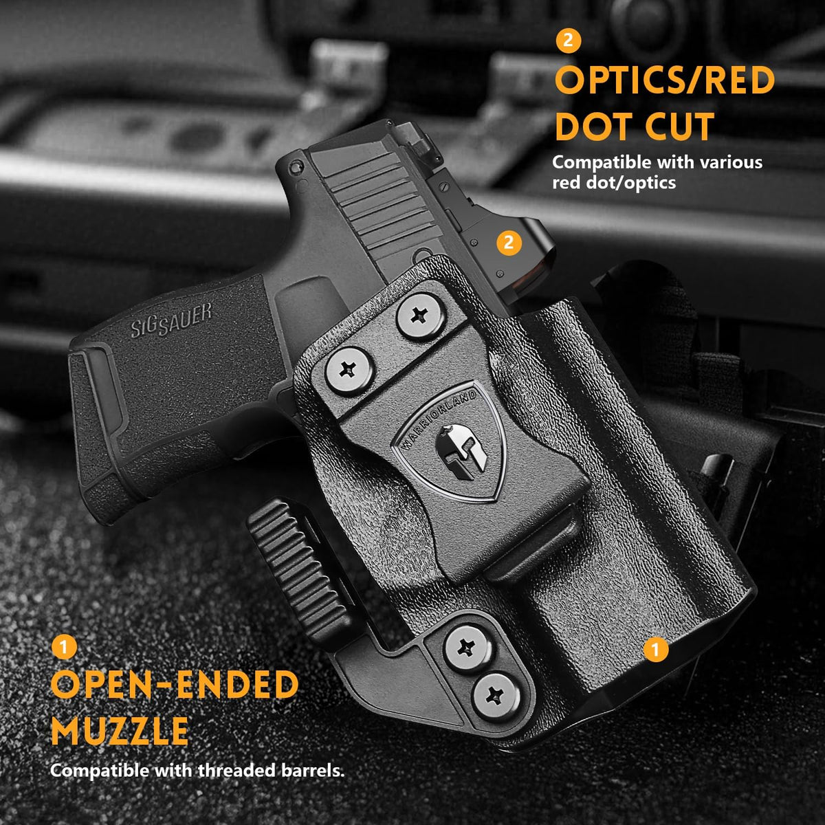 WARRIORLAND IWB Kydex Holster Compatible with Sig P365-XMACRO, Inside Waistband Appendix Conceal Carry, with Claw & Adj. Retention & Cant, Right Hand.