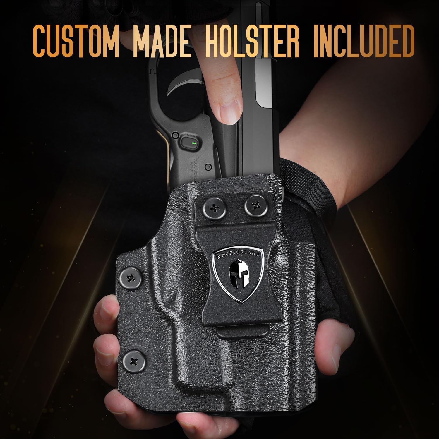 WARRIORLAND Kydex Holster for Gun with Laser Light Combo Fit for SCCY CPX1/CPX2 9mm Gen 1-2 Pistol, WLS-107 Laser Beam Sight with Power Indicator & Concealed Carry IWB Right-Hand Holster