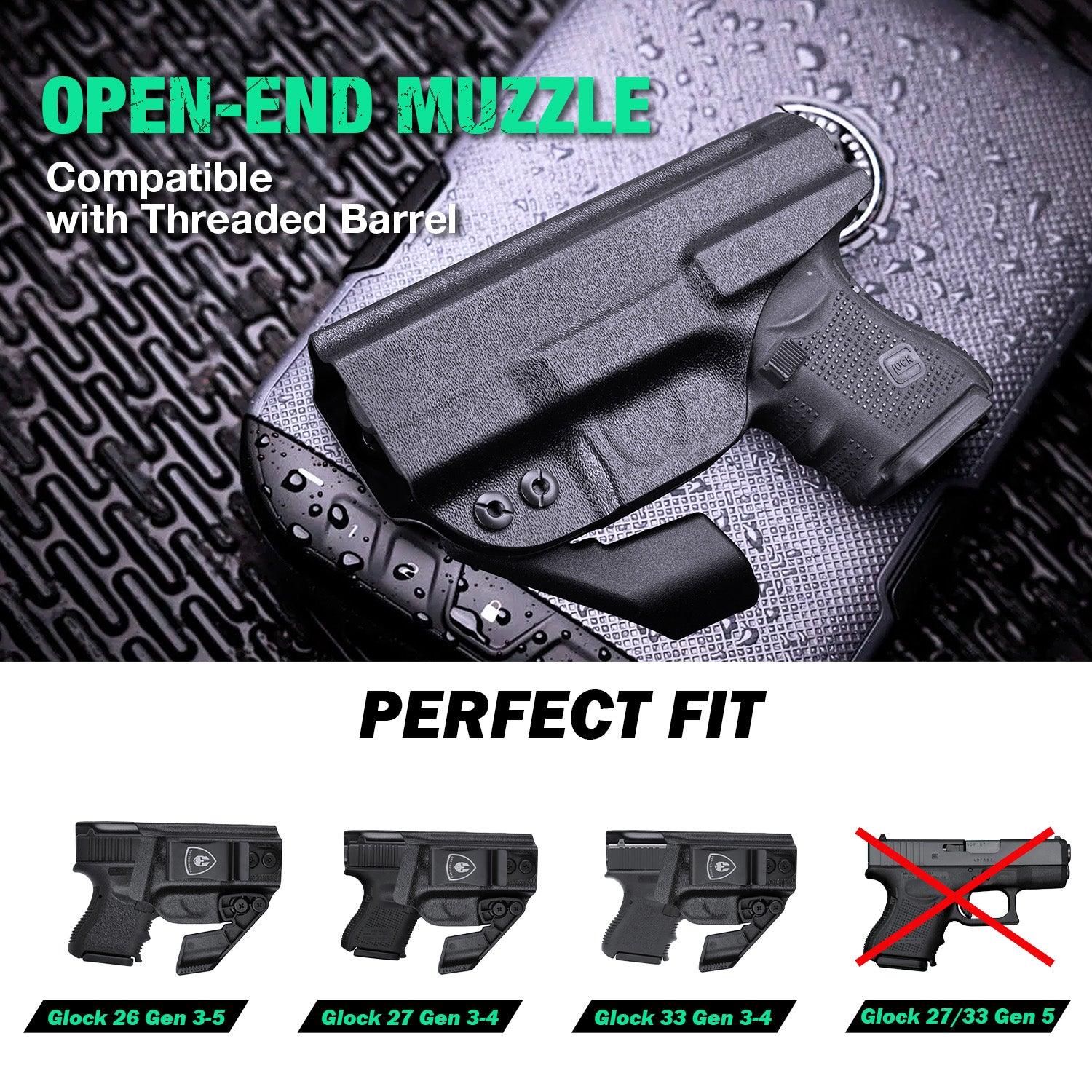 IWB Kydex Holster with Claw for Glock 26, Optic Ready Holster, Metal Belt Clip, 0.06 inch Kydex | Right/Left Hand WARRIORLAND