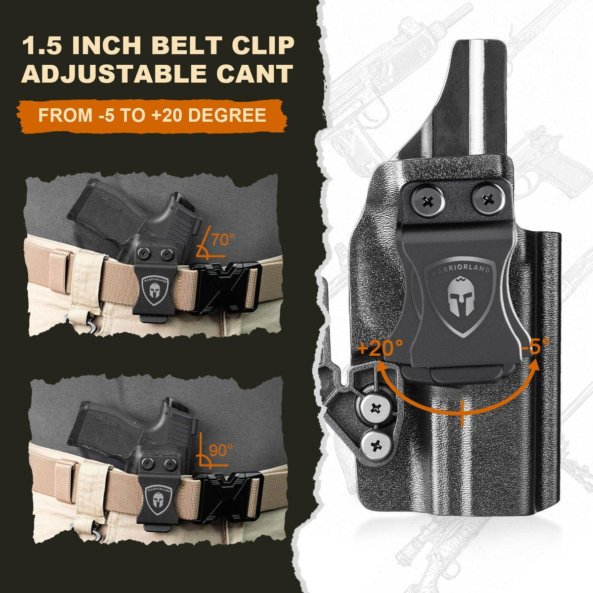 G23 Holster IWB Kydex Holster w/Claw & Optics Cut: G23 Gen 1-5 Pistol, Inside Waistband Appendix Carry G23 Gen 5 Holster, Adj. Retention & Cant, Right Hand|WARRIORLAND WARRIORLAND