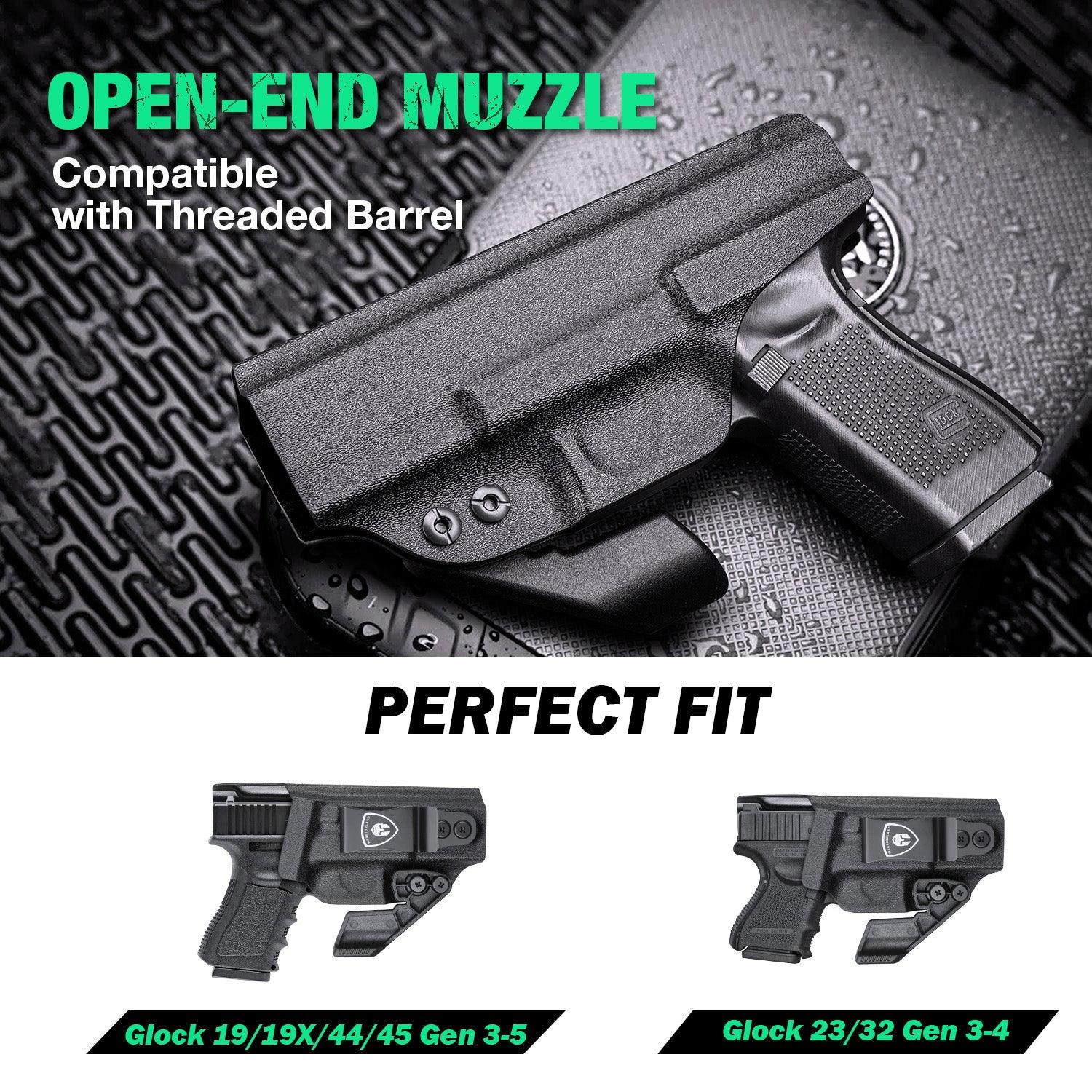 Glock 19/19X IWB Holster with Claw, Metal Belt Clip Holster, 0.06 inch Kydex | Right/Left Hand WARRIORLAND