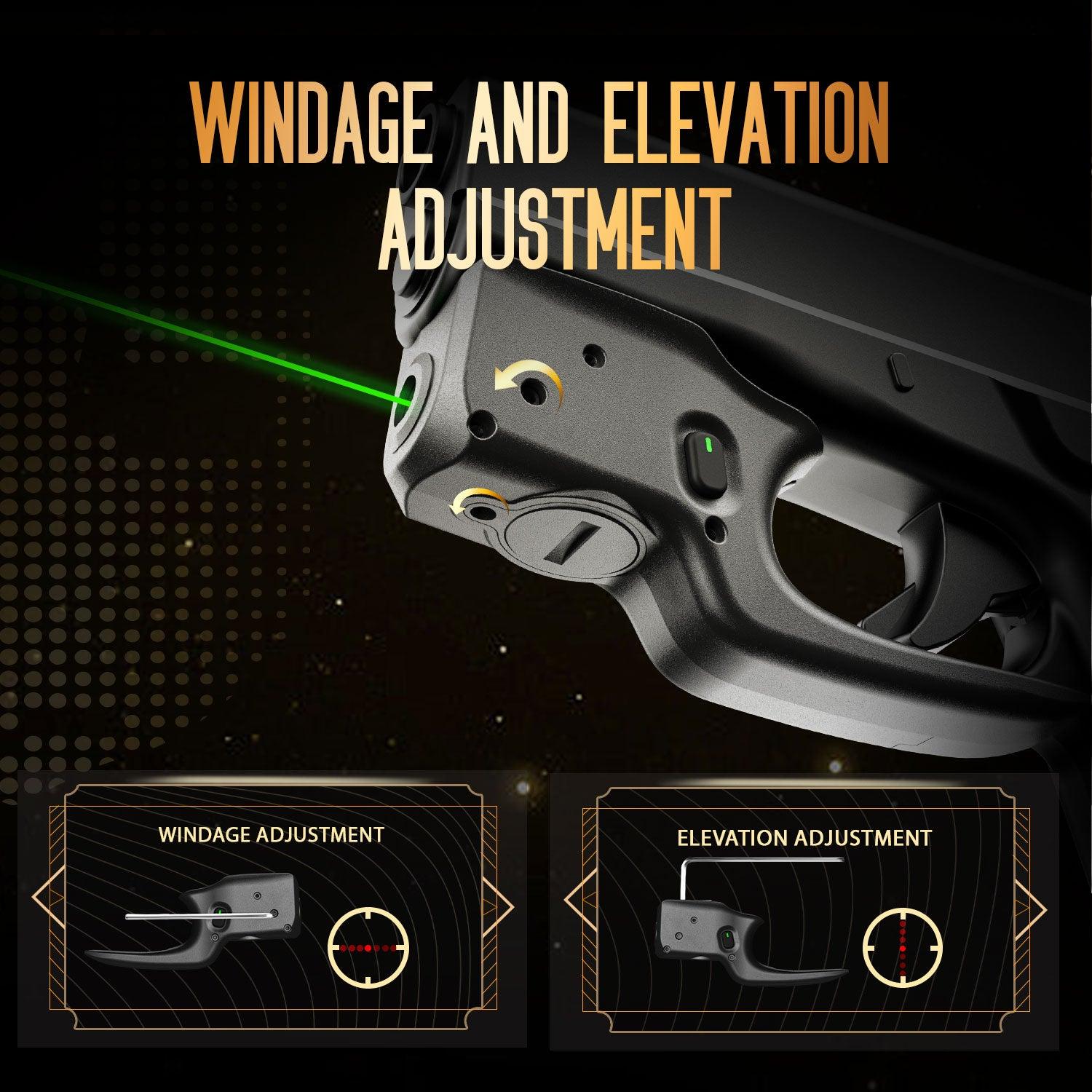 Green Laser Sight Tailored Fit G42 / G43 / G43X / G48, Ultra Compact G43 Beam Sight, Gun Sight with Ambidextrous On/Off Switch & Power Indicator, WLS-105G|WARRIORLAND WARRIORLAND