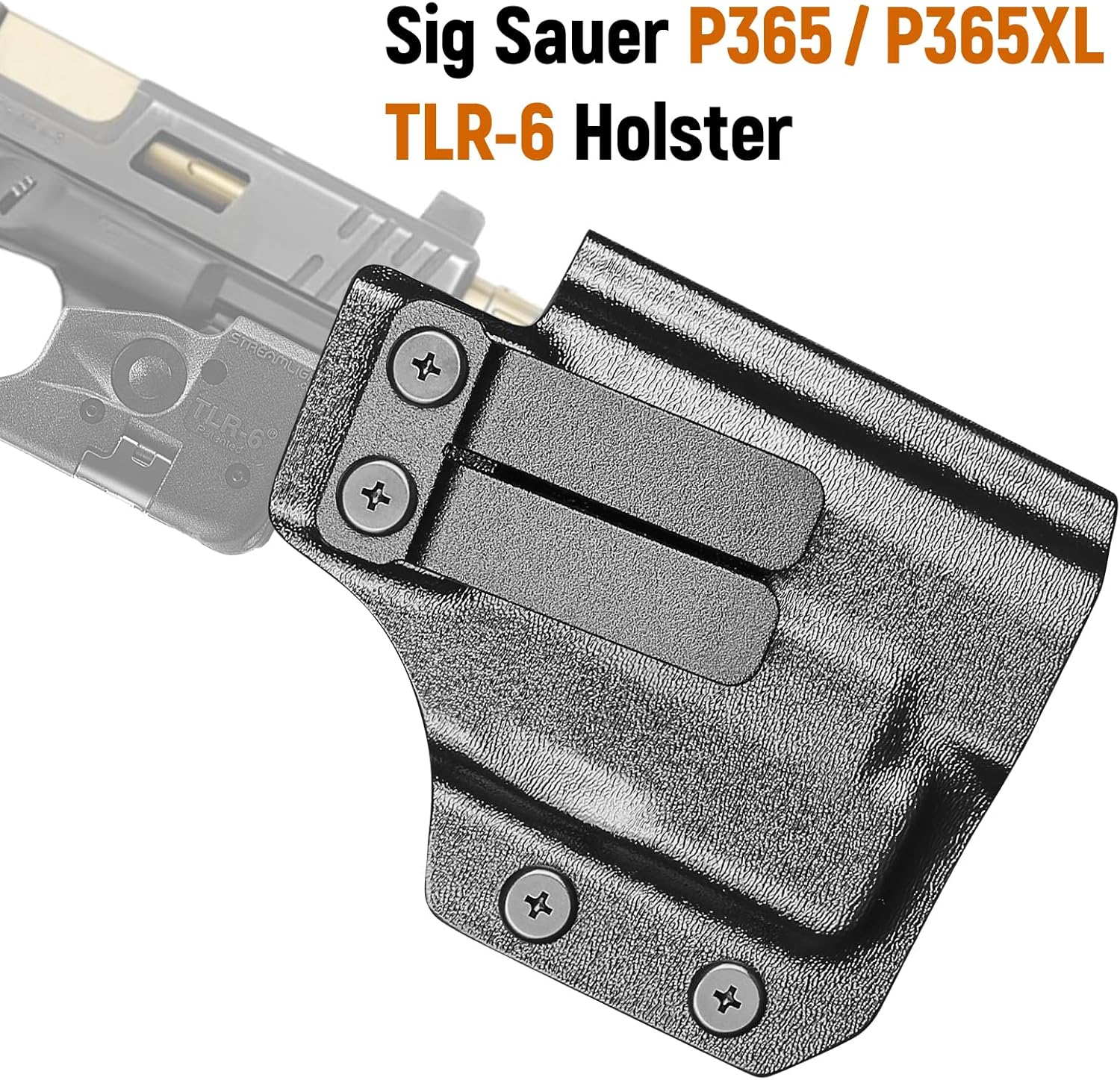 IWB Kydex Holster for P365 with TLR6, Fit Sig Sauer P365/ P365 SAS/ P365XL, Inside Waistband Conceal Carry, Optic Cut, Adj. Cant & Retention, Right Hand.
