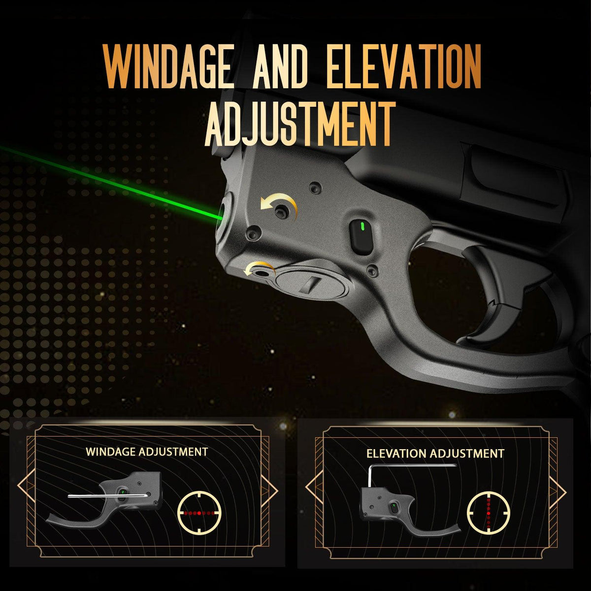 Green Laser Sight Tailored Fit M&P Shield 9mm/.40 Pistol (Not Fit M&P Shield Plus), Ultra Compact Shield 40 Beam Sight, Gun Sight with Ambidextrous On/Off Switch & Power Indicator, WLS-102G|WARRIORLAND WARRIORLAND